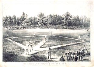 The American national game of base ball. Grand match for the championship at the Elysian Fields, Hoboken, N.J. ca. 1866