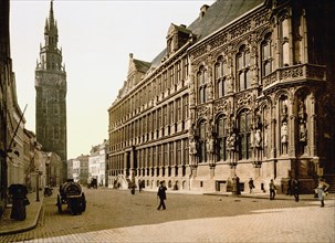 The belfry and Hotel de ville, Ghent, Belgium ca. 1890-1900