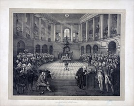 The Last Parliament of Ireland Elected A.D. 1790--College Green, Dublin ca. 1874