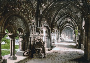 St. Bavon Abbey, the cloister, Ghent, Belgium ca. 1890-1900