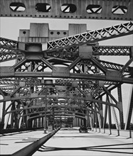 1930s New York City - Triborough Bridge, steel girders, Manhattan