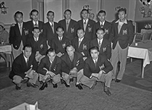 September 23, 1947 - Chinese football players in Amsterdam in formal attire