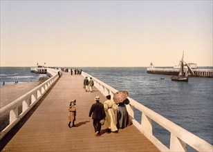 Entrance to port, Ostend, Belgium ca. 1890-1900