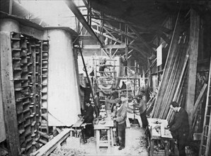 Statue of Liberty History - Men at work on the construction of the Statue of Liberty ca. 1883
