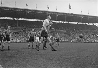 Historical soccer matches - Van der Linden makes a save ca. September 21, 1947