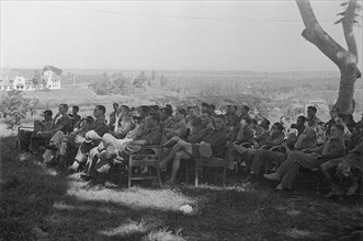 Indonesia History - Listening soldiers; Date January 17, 1946; Location Indonesia, Java, Dutch East Indies