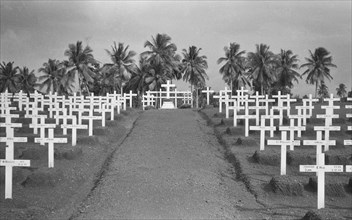 British MIlitary Cemetery Palembang; Date December 1947; Location Indonesia, Dutch East Indies