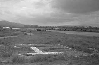 Laha (Ambon) airport. Airstrip. Runway in Ambon, Indonesia, Dutch East Indies ca. 1947