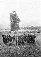 Traditional folk dance in Location Indonesia, Dutch East Indies, New Guinea ca. 1948