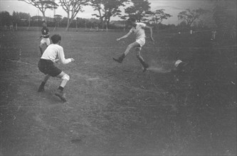 Soccer match held in Decapark in Batavia Indonesia March 14, 1948