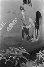 American Aircraft Graveyard, Drawing of muscular man with caption Lil Abner; Date November 10, 1947; Location Indonesia, Dutch East Indies