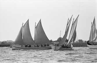 Sailing competition between the sea sloops of the MOK (Marine Training Camp) on the Loosdrecht Lakes - Loosdrechtse Plassen, Noord-Holland ca. August 1961