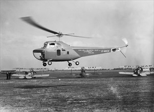 1940s Helicopters - Bell Helicopter in flight ca. 1947