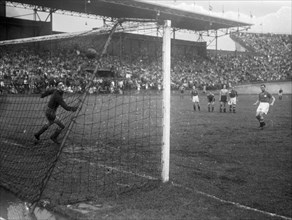 September 21, 1947 - Netherlands vs. Switzerland 6-2; Switzerland misses penalty kick wide right at score 4-2