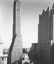 1930s New York City - St. Bartholomew's, Waldorf Astoria, General Electric Building, Park Avenue and 51st Street, Manhattan ca. 1936