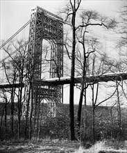 1930s New York City - George Washington Bridge, Riverside Drive and 179th Street, Manhattan ca. 1937
