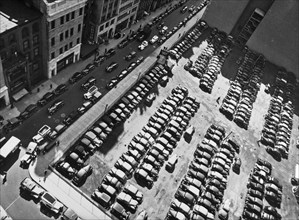 Rockefeller Center Parking Space, 40 West 49th Street, from Museum of Modern Art, 10th floor, 14 West 49th Street (Time and Life Building), Manhattan. ca. 1938