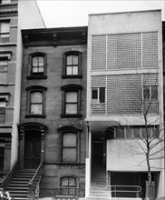 1930s New York City - Glass Brick and Brownstone fronts, 209 and 211 East 48th Street, Manhattan ca. 1938