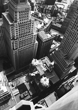 Financial district rooftops, looking southwest from One Wall Street, Manhattan ca. 1938