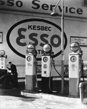 1930s New York City - ESSO Gasoline Station, Tenth Avenue and 29th Street, Manhattan ca. 1935