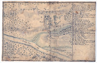 Vintage Maps / Antique Maps - Sketch of the engagement at Trenton, given on the 26th of December 1776 betwixt the American troops under command of General Washington, and three Hessian regiments under...