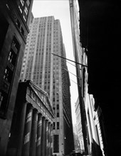 1930s New York City - U. S. Treasury in foreground, near Nassau Street, Manhattan ca. 1936