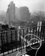 1930s New York City - General view from penthouse, 56 Seventh Avenue, Manhattan ca. 1937