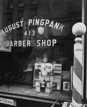 Pingpank Barber Shop, 413 Bleecker Street, Manhattan ca. 1938