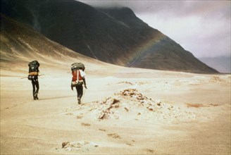 September 1974 - Hikers in the Valley of 10,000 Smokes, Katmai National Monument, Alaska