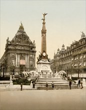 Brouckere Place and Anspach Monument, Brussels, Belgium 1890-1900