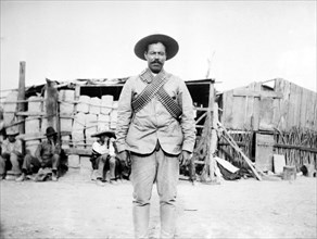 Photo shows Francisco 'Pancho' Villa (1877-1923), a Mexican revolutionary general. Possibly taken the day of the capture of Ciudad Juarez, Chihuahua, which took place on May 8, 1911.