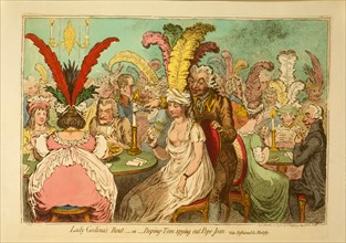 Lady Godina's rout; - or - Peeping-Tom spying out Pope-Joan ca. 1796, James Gillray, engraver