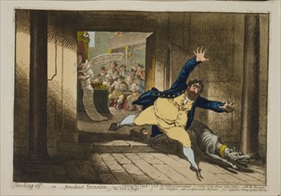Stealing off; - or - prudent Secession ca. 1798, James Gillray, engraver