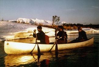 March 1976 - Canoeing on the Brooks River, Katmai National Monument, Alaska