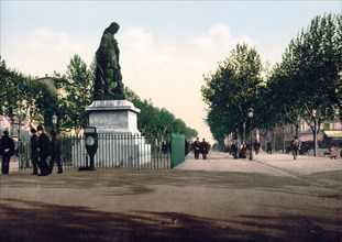 Statue Paul Riquet and the Allées, Béziers, France ca. 1890-1900