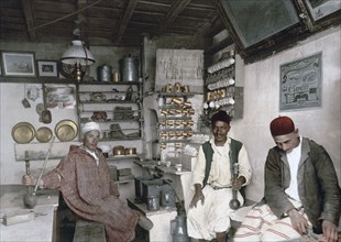 Moorish coffee house, Algiers, Algeria ca. 1899