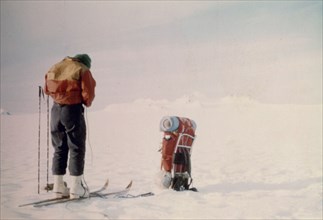 June 1974 - Skier on Harding Ice Field