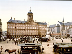 The square, palace, and church, Amsterdam, Holland ca. 1890-1900