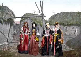 Russian types of Tartar, (i.e., Tatar), women of the Caucasus, Russia ca. 1890-1900