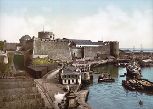 The Castle from swing bridge, Brest, France ca. 1890-1900
