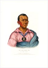 Antique Native American Print - Wat-Che-Mon-Ne, a Ioway chief ca. 1838
