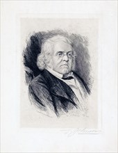 William Makepeace Thackeray, head-and-shoulders portrait, facing slightly right ca. 1890