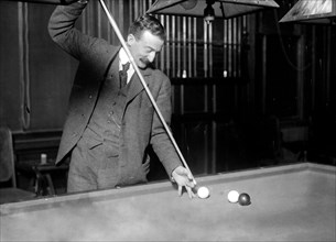 Photo shows Edouard Roudil, French billards player, possibly at championship game with Edward Gardner, reported in New York Times, Feb. 18, 1912.