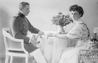 Prince Eitel Fritz and wife, seated at table 11 30 1908