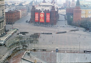 Buildings and architecture (Red Square) in Moscow Russia ca. 1978