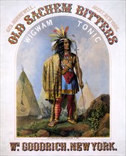 Old Sachem bitters - wigwam tonic - Wm. Goodrich, New York Geo. Hunnewell, agent, New York / ca. 1859