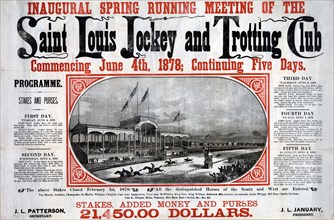 Inaugural spring running meeting of the Saint Louis Jockey and Trotting Club ca. 1878