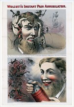 Wolcott's instant pain annihilator advertisement ca. 1863