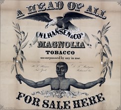A head of all, N.L. Hansen & Co's. magnolia tobacco, unsurpassed by any in use. For sale here ca. 1857-1860