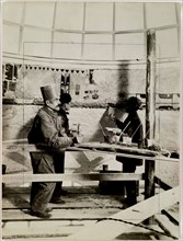 Akseli and Jorma Gallen-Kallela with an unknown mason